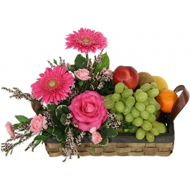 Fruit and Flower Gift Basket