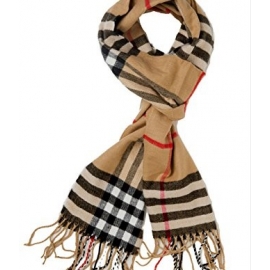 SethRoberts-Classic Cashmere Feel Men's Winter Scarf in Rich Plaids (BLACK, RED)