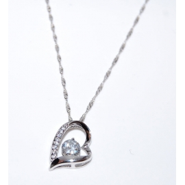 Zirconia Love Rhodium Pendant